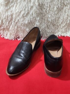 Madewell The Frances Black Leather Slip-On Women Loafers